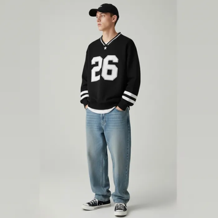 UNISEX V NECK OVERSIZED SWEATSHIRT